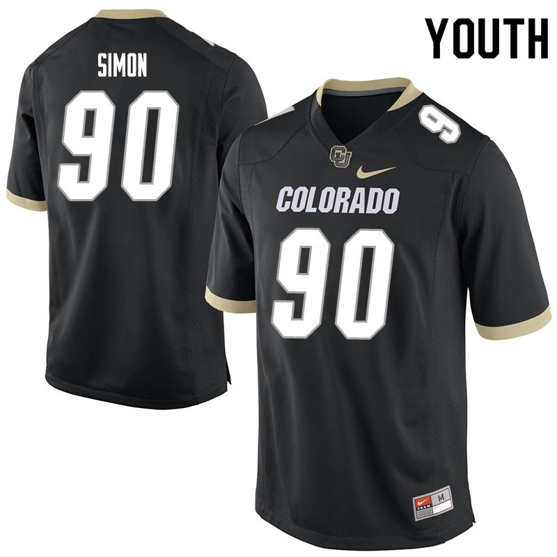 Youth #90 Jayden Simon Colorado Buffaloes College Football Jerseys Sale-Black